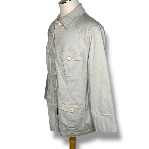 INC International Concepts Womens 2X Button Up‎ Jacket Shirt Tan Utility - Picture 5 of 7